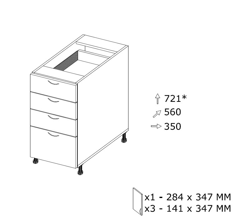 Alakaappi SSZ 35/3 + 1 MX L 350 x K 721 Alakaappi SSZ 35/3 + 1 MX L 350 x K 721